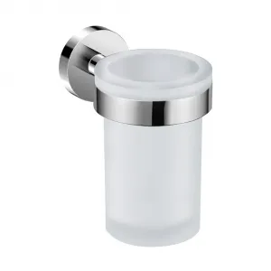 Начало Стеклянный настенный держатель для зубных щеток Cosmic, хром