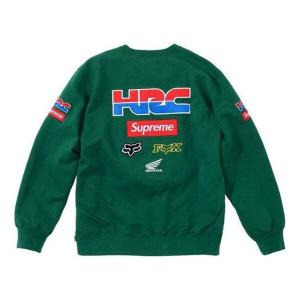 Толстовка x honda fox racing crewneck 'green' Supreme, зеленый