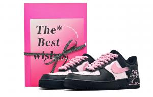 Nike Air Force 1 Iron Man Romance, устойчивая к истиранию коробка низкие кроссовки для скейтбординга унисекс black pink