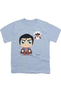 Милый Супермен футболка с коротким рукавом для детей Gildan, светло-голубой