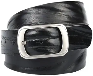 Кожаный ремень Anthoni Crown, ремень из зернистого денима, черный