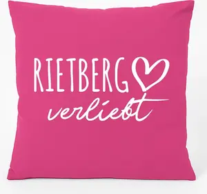 Подушка для дивана Huuraa Rietberg in love, подарок 40x40 см, с наполнителем фуксия, хлопок, сувенир Rietberg Hellweg Druckerei