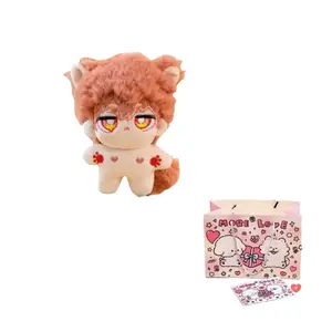 Костюм лисы для куклы из хлопка с полынью, милые плюшевые куклы, подвеска, высота 12см AIQINGCAOZHILIAN(WANJU), розовый