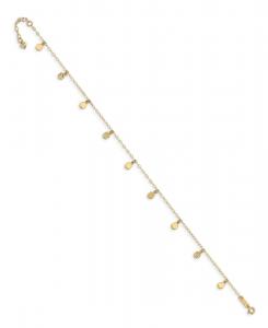 Браслет с подвеской в виде круга из 14-каратного желтого золота Macy's, Gold