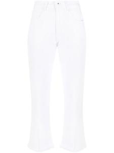 Jacob Cohën укороченные джинсы Kate Crop с бахромой, белый