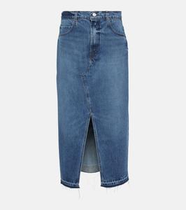 Джинсовая юбка миди мидакси Frame, синий