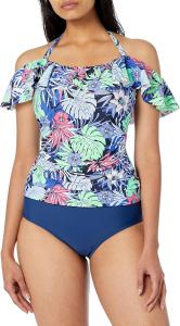 Женский танкини с открытыми плечами Tommy Hilfiger, Neo Mint