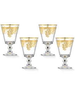 Набор из 4 бокалов Rosalie Gold Short Goblet Lorren Home Trends, Gold