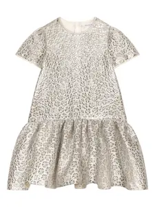 Жаккардовое платье с узором Dolce & Gabbana Kids, серебристый