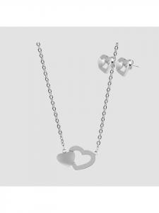 Adeliás Женское колье из нержавеющей стали, 45 см, серебристое