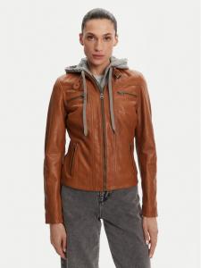 Кожаная куртка обычного кроя 77040 Serge Pariente, коричневый