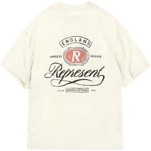 Винтажная футболка с круглым вырезом, нарисованная от руки Represent, белый