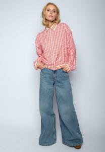 Блуза Emily van den Bergh Button-down blouse, Red/Pink Geometric/Red