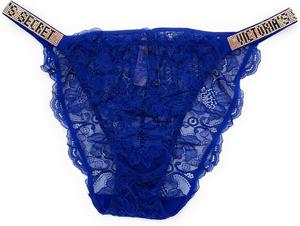 Трусики-бикини Very Sexy Bombshell Shine Strap Victoria's Secret, Greek Blue/Lace