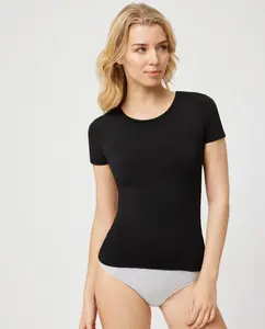 Женская термофутболка с короткими рукавами и круглым вырезом Ysabel Mora, чёрный