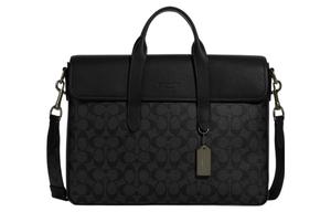 Салливан Кожаная Сумка Портфель Через Плечо Большого Размера Мужская Черная COACH