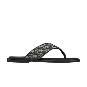 Кроссовки Dior Alias Thong Sandal 'Dior Oblique - Beige Black', черный