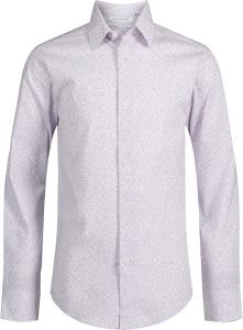 Рубашка Calvin Klein для мальчиков с длинными рукавами, узором, застежкой на пуговицы, манжетами и подолом, Purple