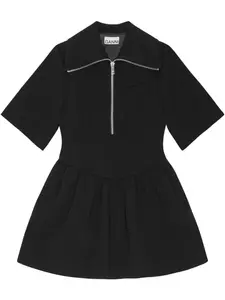 Платье мини на молнии GANNI, черный