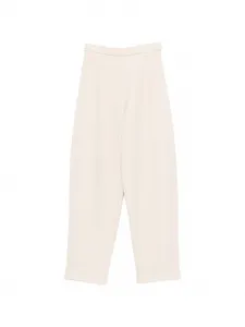 Фактурные брюки с эластичным поясом Max Mara, бежевый