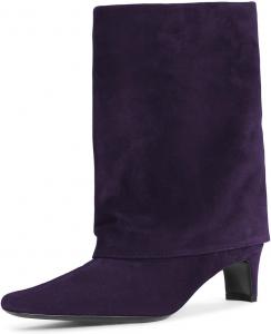 Женские ретро-ботильоны Pazzion с широким голенищем, закрытым носком, на низком каблуке, зимние вестерн-ботинки, классические праздничные туфли, размер 4-16 US, Purple