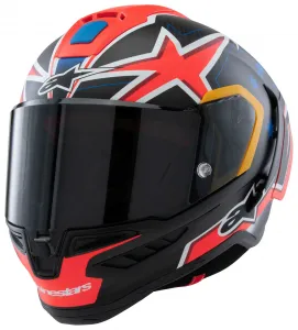 Шлем Supertech R10 Carbon Jack Miller LE (размеры XS и XL) Alpinestars, черный/матовый красный