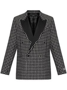 Двубортный пиджак AMIRI букле, черный