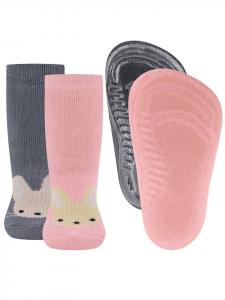 Ewers Набор из двух носков-стопперов с разноцветными зайчиками