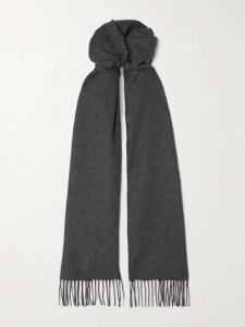 Кашемировый шарф с бахромой Johnstons Of Elgin, серый