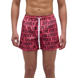 Плавки Sundek с эластичным поясом и принтом в виде надписей, розовый