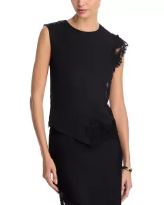 Слиптоп с кружевной вставкой - эксклюзив Aqua, черный