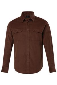 Рубашка на пуговицах классического кроя JP1880, Brown