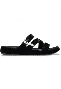 Сандалии GETAWAY PATENT STRAPPY Crocs, металлик черный