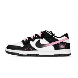 Nike Dunk Black White, Black Pink Butterfly Dream устойчивые к истиранию low top скейтборд обувь unisex розовый