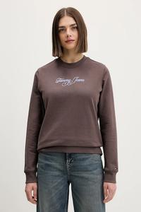 Хлопковая толстовка Tommy Jeans, коричневый