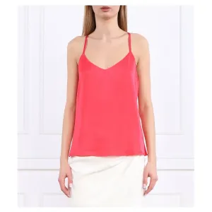 Атласный топ обычного кроя Twin-Set, розовый