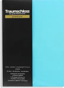 Простыня Premium Fine Jersey на подгонке 140-160 x 200-220 см бирюзовый 165 г/м², 95% чесаный хлопок Mako, 5% эластан Traumschloss