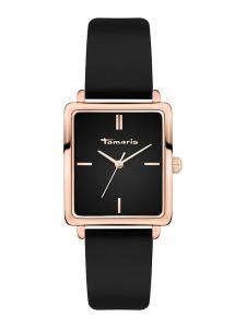 Tamaris Кварцевые часы в черно-розово-золотом исполнении