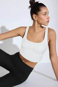 Активный короткий спортивный топ с квадратным вырезом Next, белый