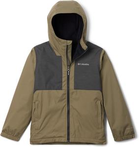 Куртка Columbia boys Rainy Trails II с флисовой подкладкой, Stone Green/Black Slub
