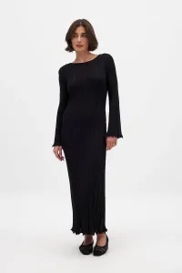 Платье-Сарафан с круглым вырезом и оборками Na-Kd, Black