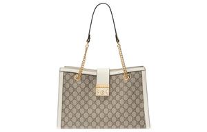 GUCCI Замок холщовый с кожаной сумкой Сумка с замком Торба Шоппер Кроссбоди женский Женская сумка через плечо