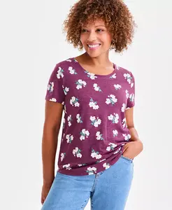 Женская футболка с круглым вырезом и короткими рукавами Style & Co, красный