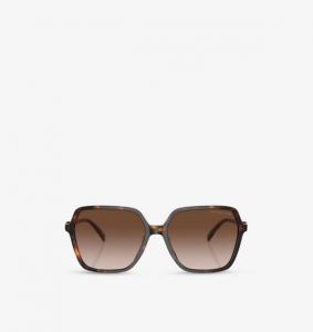 Солнцезащитные очки Mk2196U в квадратной оправе из ацетата яшмы Michael Kors, коричневый