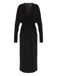 Платье миди Mathilde с длинными рукавами Anine Bing, черный