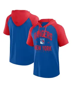 Мужская синяя толстовка New York Rangers Prime Raglan с короткими рукавами Logo Athletic