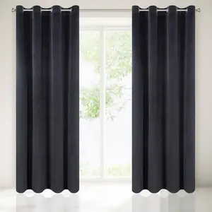 Штора МОРЕНА, графит, 140х250 см, люверсы Eurofirany