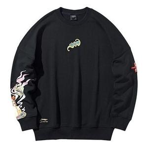 Свитера x disney кроссовер повседневный свободный пуловер Li-Ning, черный