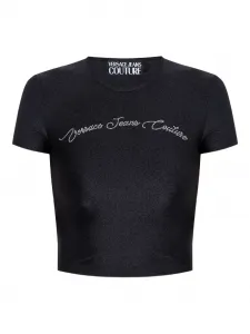 Футболка со стразами Versace Jeans Couture, черный