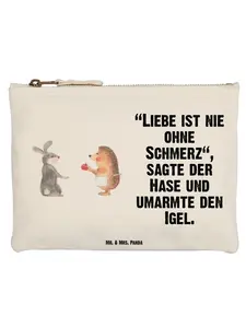 Mr. & Mrs. Panda Пенал с изображением кролика и ежика и надписью, белого цвета